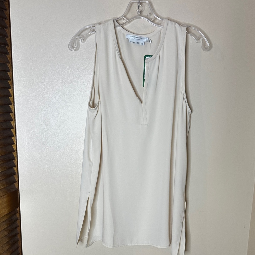 Simons Elegant Cream Sleeveless Top